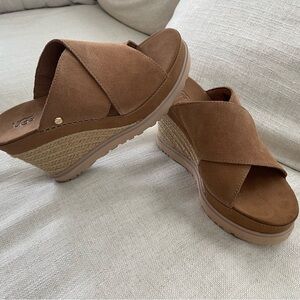 Ugg Abbott Sandals, brown, size 9.5. Brand new, never worn.
